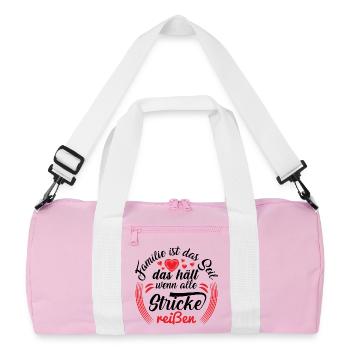 Familie ist das Seil das hält, wenn alle Stricke.. - Recycelte Duffel Bag - Rosa/Weiß - Vorne