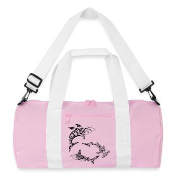 Polynesian Black Sharks - Recycled Duffel Bag - pink/white - Front