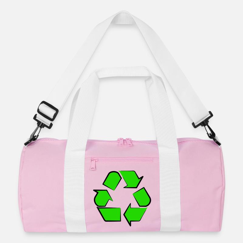 Neon Recycling Symbol - Recycelte Duffel Bag - Rosa/Weiß