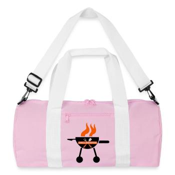 Grillmeister – Lustiges BBQ Design für ech - Recycelte Duffel Bag - Rosa/Weiß - Vorne