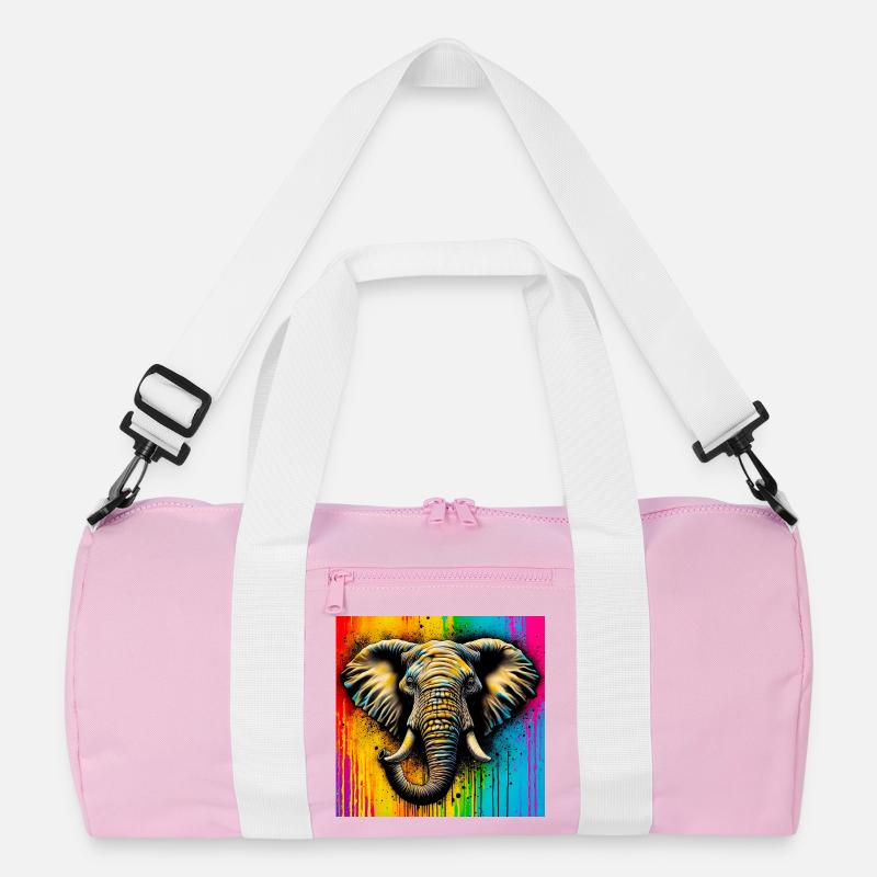 Elefant - Recycelte Duffel Bag - Rosa/Weiß
