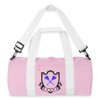 Blue Cross Darts Design - Recycled Duffel Bag - pink/white - Front