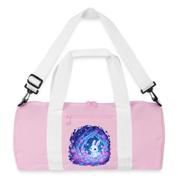 Le Lapin au clair de lune dans la Forêt de Roses - Sac de sport recyclé - rose/blanc - Devant