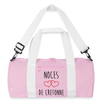 Cretonne wedding 19 years of love - Recycled Duffel Bag - pink/white - Front
