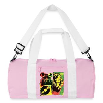 Roots Reggae Soundsystem - Recycelte Duffel Bag - Rosa/Weiß - Vorne