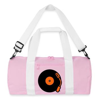 Disques vinyles vinyles vinyles - Sac de sport recyclé - rose/blanc - Devant