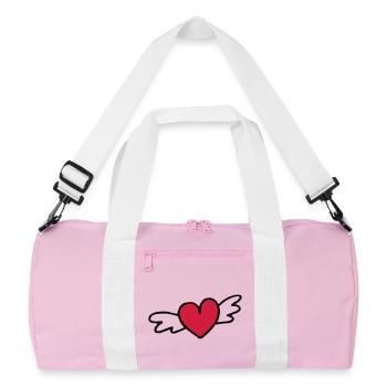 flying heart love gift - Recycled Duffel Bag - pink/white - Front