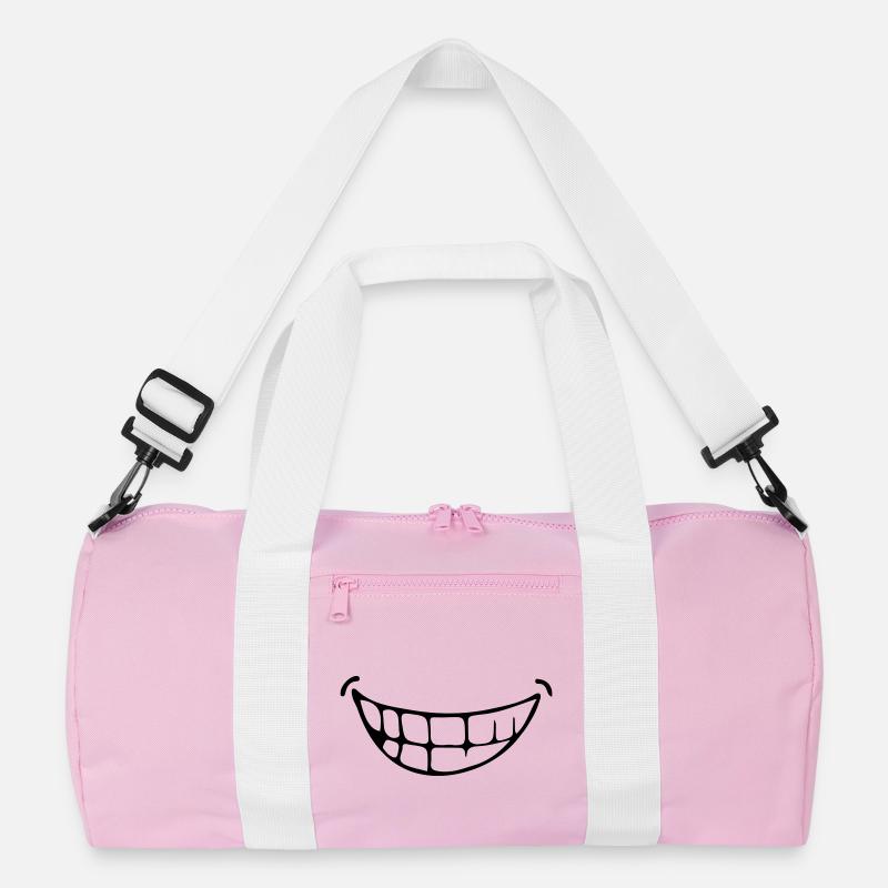 Grinsen - Recycelte Duffel Bag - Rosa/Weiß