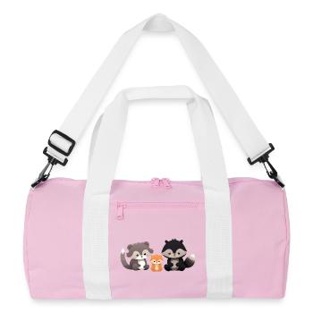 Illustration d’animaux de la forêt mignons pour les enfants - Sac de sport recyclé - rose/blanc - Devant