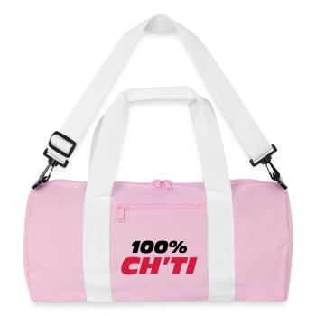 100% Ch'ti - Recycelte Duffel Bag - Rosa/Weiß - Vorne