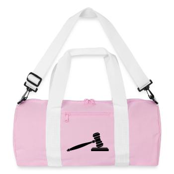 Dish hammer logo - Recycled Duffel Bag - pink/white - Front