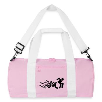Flammendes Rollstuhlsymbol * - Recycelte Duffel Bag - Rosa/Weiß - Vorne