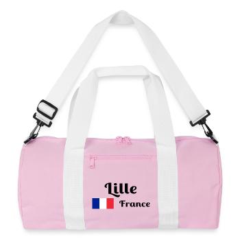 Lille Frankreich - Stilvolle Drucke - Recycelte Duffel Bag - Rosa/Weiß - Vorne