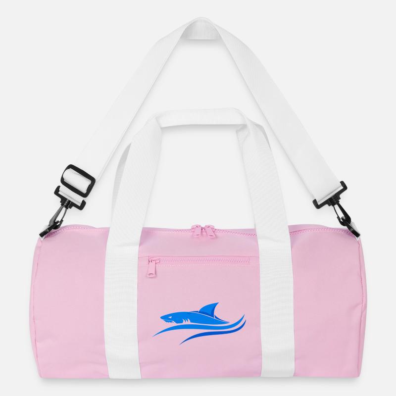 Blauer Hai - Recycelte Duffel Bag - Rosa/Weiß