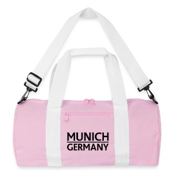 München – Deutschland Textdesign - Recycelte Duffel Bag - Rosa/Weiß - Vorne