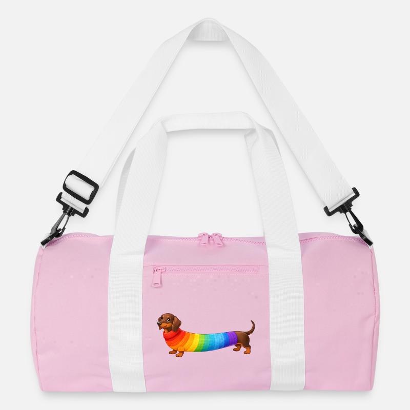 Dackel mit Regenbogen Pullover  Recycelte Duffel Bag