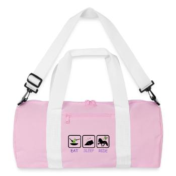 Iceland Competition Shirts Vegetarian Tent Ride - Recycled Duffel Bag - pink/white - Front