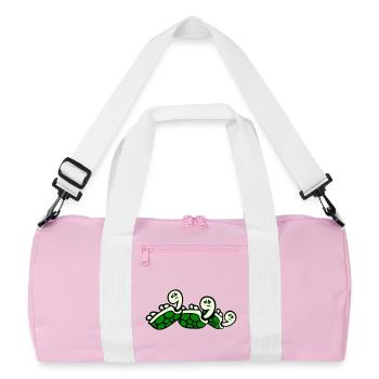 3 turtles back tipped over lying sad - Recycled Duffel Bag - pink/white - Front