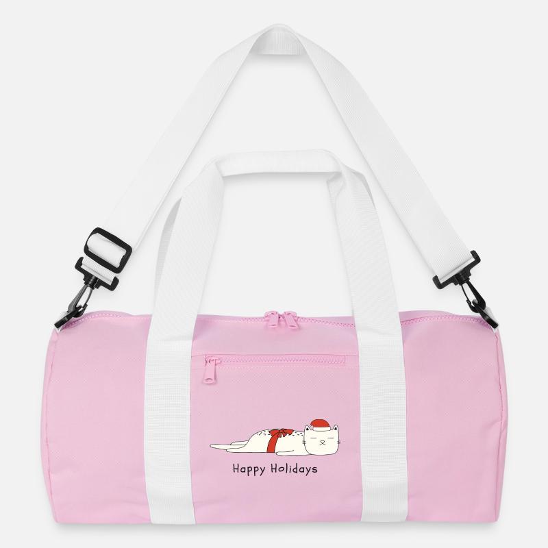 Funny cat Christmas Recycled Duffel Bag