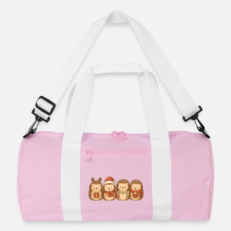 Igel Kinder Jungen Mädchen Weihnachtsigel - Recycelte Duffel Bag - Rosa/Weiß
