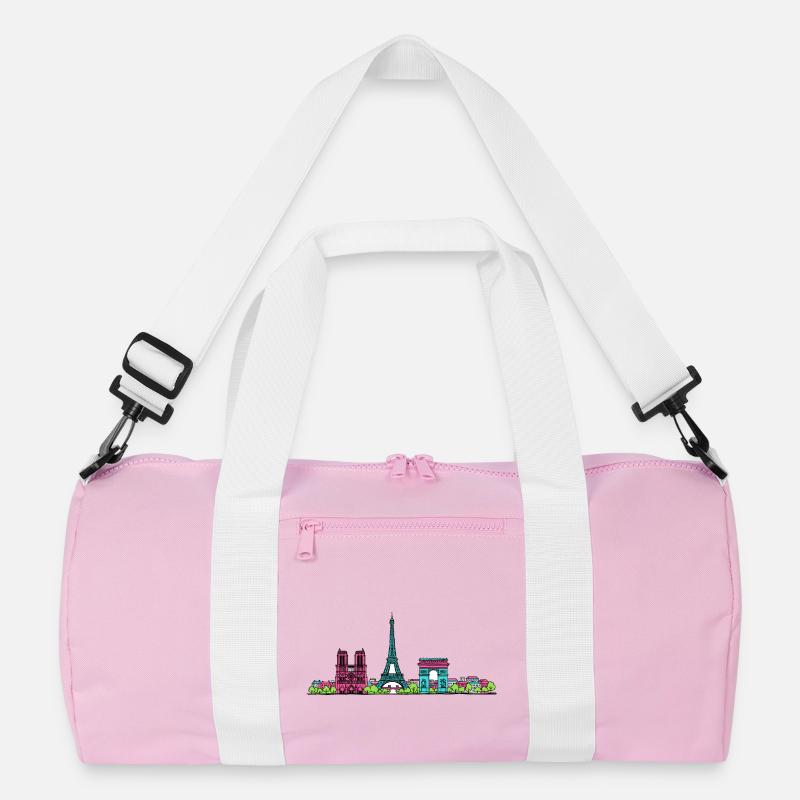 Paris City Skyline Eiffelturm Moderne Linienkunst Recycelte Duffel Bag