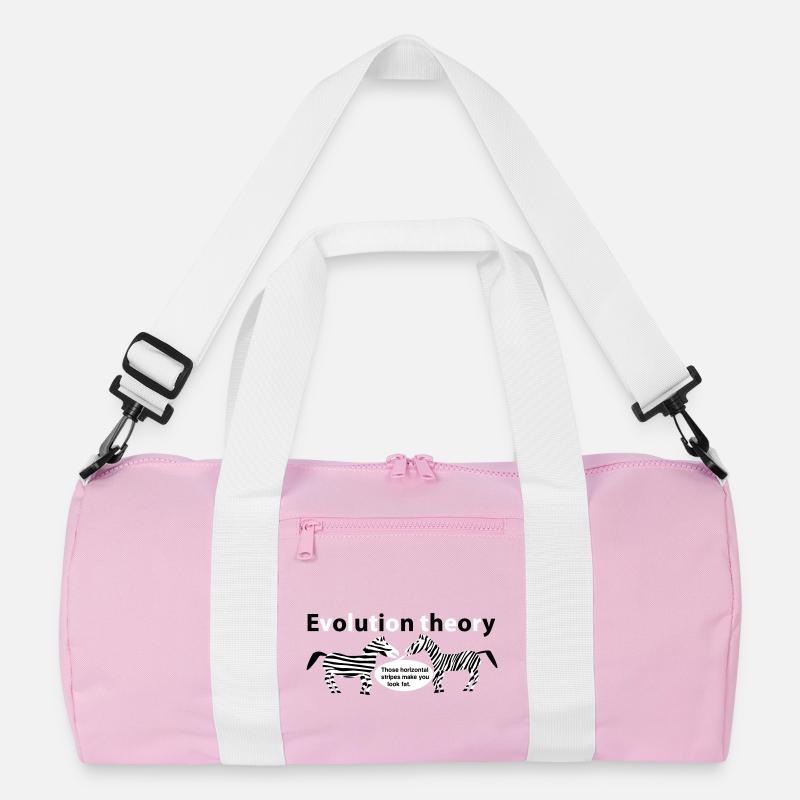 Zebras der Evolutionstheorie - Recycelte Duffel Bag - Rosa/Weiß