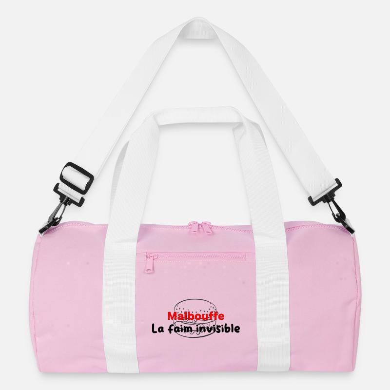 Malbouffe_la_faim_invisibMle - Recycelte Duffel Bag - Rosa/Weiß
