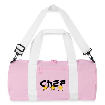 Chef - Kitchen - Cook - Recycled Duffel Bag - pink/white - Front