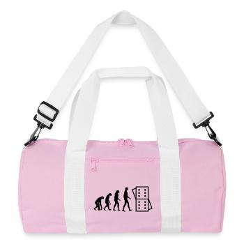 Évolution Domino : De l'Homme au Joueur - Sac de sport recyclé - rose/blanc - Devant