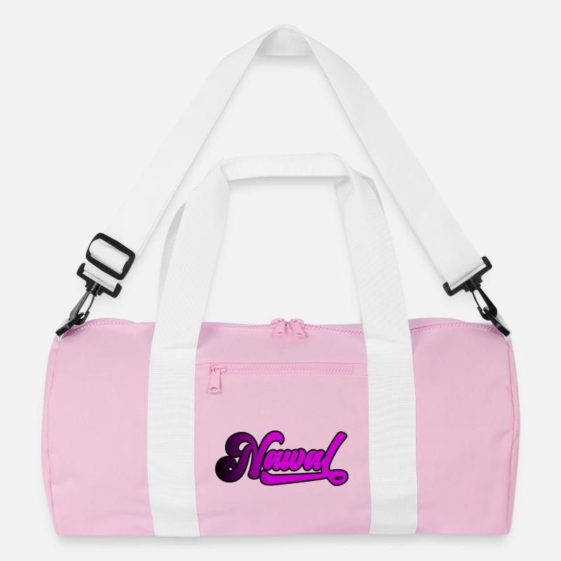 Nawal - Recycelte Duffel Bag - Rosa/Weiß