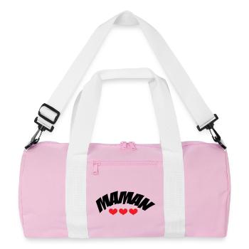 Mama / Muttertag - Recycelte Duffel Bag - Rosa/Weiß - Vorne