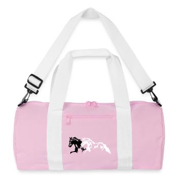 Chevaux étalon - jument - poulain - Sac de sport recyclé - rose/blanc - Devant