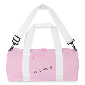 Le vol de l'oiseau noir - Sac de sport recyclé - rose/blanc - Devant
