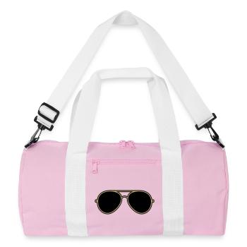 Iconic Gold & Black Aviator Goggles - Recycled Duffel Bag - pink/white - Front