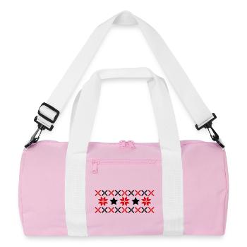 Norwegian Pattern Winter - Recycled Duffel Bag - pink/white - Front