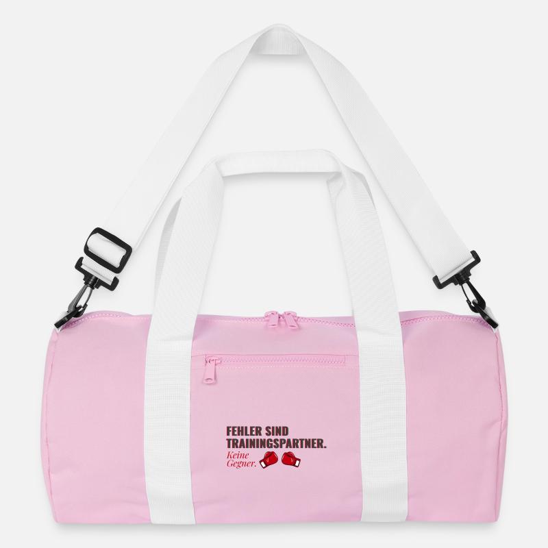Fehler sind Trainingspartner – Mindset Shirt - Recycelte Duffel Bag - Rosa/Weiß