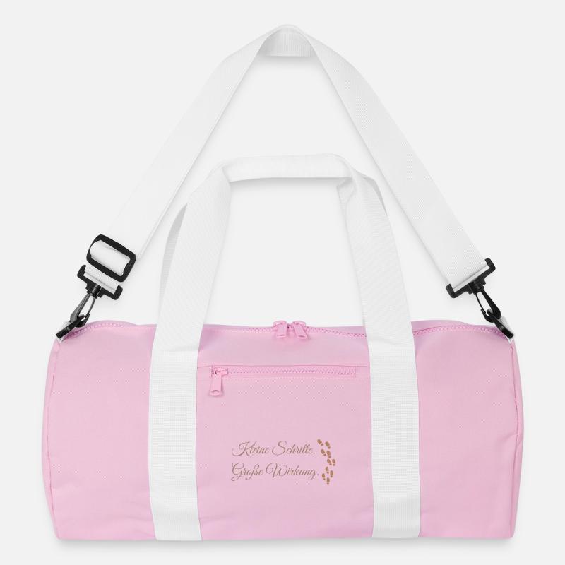 Kleine Schritte Grosse Wirkung - Recycelte Duffel Bag - Rosa/Weiß