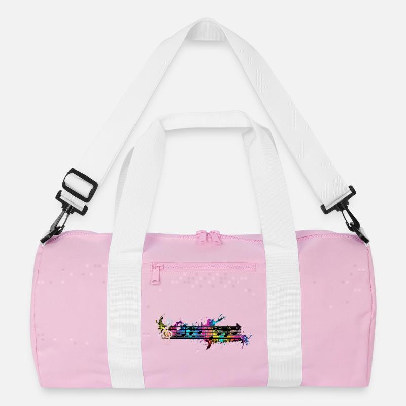 Notes colorées - Sac de sport recyclé - rose/blanc