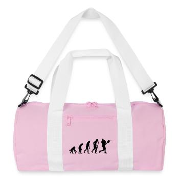 Evolution of tennis - Recycelte Duffel Bag - Rosa/Weiß - Vorne