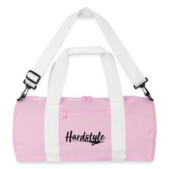 hardstyle electro trance hard bass sticker patch - Recycled Duffel Bag - pink/white - Front