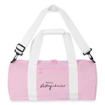 meine Lieblingsschwester - Recycelte Duffel Bag - Rosa/Weiß - Vorne