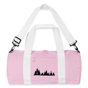 Silhouette noire d'une forêt - Sac de sport recyclé - rose/blanc - Devant