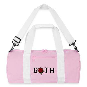 Goth Gothic Theme with a Red Rose - Recycled Duffel Bag - pink/white - Front