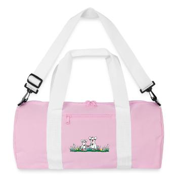 Petite souris dans l’herbe - Sac de sport recyclé - rose/blanc - Devant