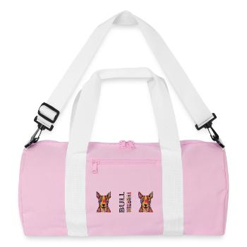 Bull terrier - Sac de sport recyclé - rose/blanc - Devant