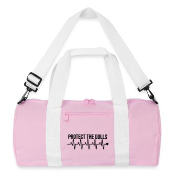 Protect_the_Dolls_love - Recycelte Duffel Bag - Rosa/Weiß - Vorne