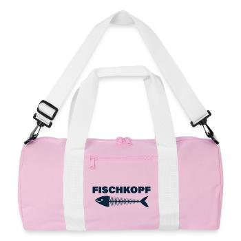 FISCHKOPF - Recycelte Duffel Bag - Rosa/Weiß - Vorne