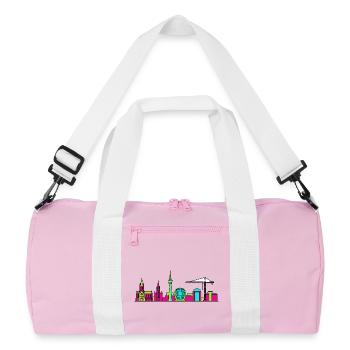 Glasgow City Skyline Clyde Arc Moderne Linienkunst - Recycelte Duffel Bag - Rosa/Weiß - Vorne