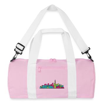 Silhouette moderne de la ligne d’horizon de Livingston City - Sac de sport recyclé - rose/blanc - Devant