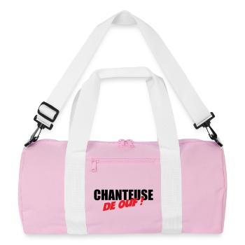 Crazy singer! – Crazy talent, voice, stage, energy - Recycled Duffel Bag - pink/white - Front